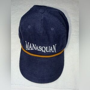 Navy Corduroy Cap with Gold Detail